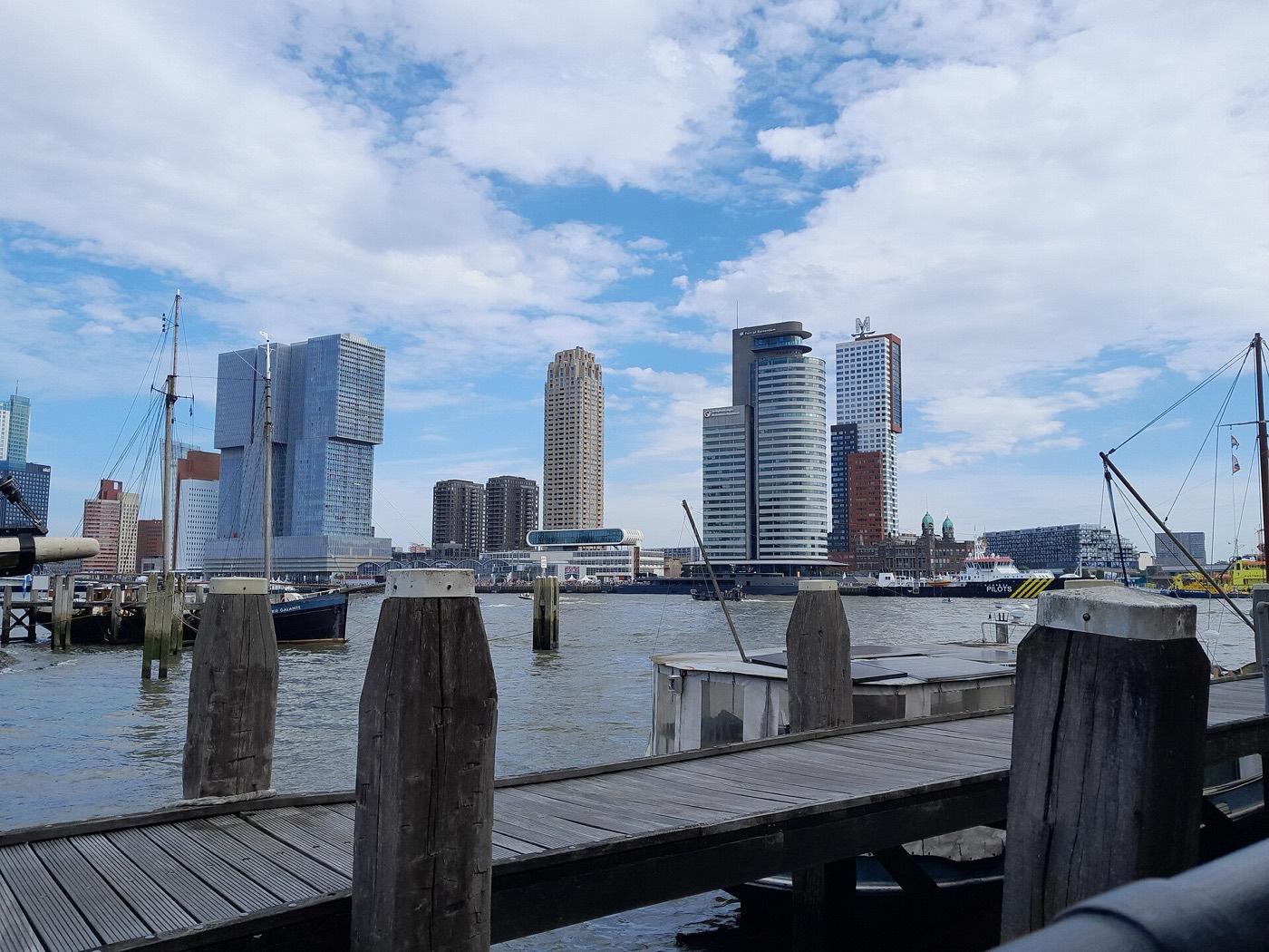 The Rotterdam skyline and Erasmus Bridge in the city centre